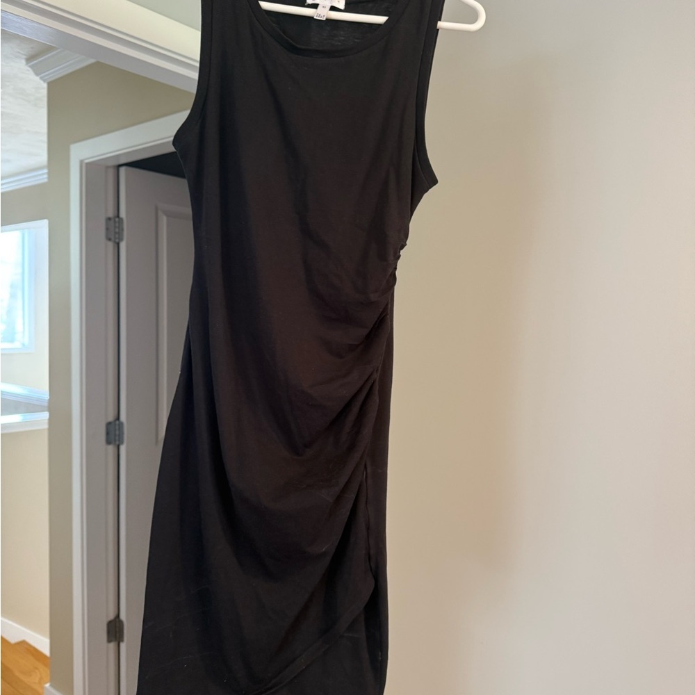 Leith Black Asymmetrical Sheath Dress Scoop Neck Sleeveless